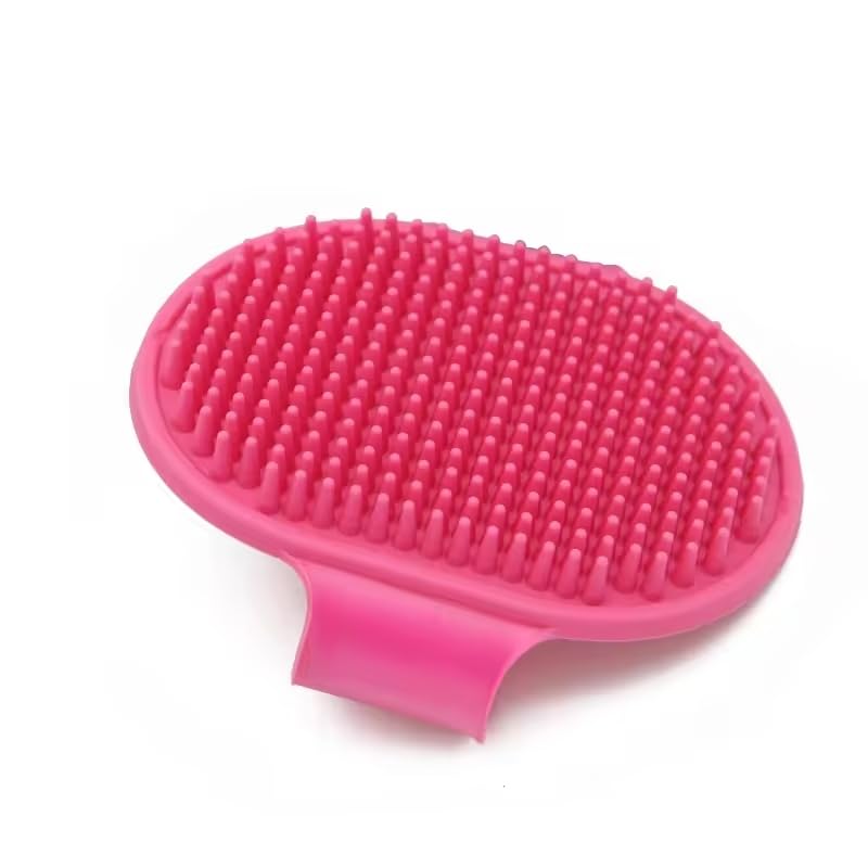 NEW Grooming Pet Shampoo Brush | Soothing Massage Rubber Bristles Curry Comb for Dogs & Cats Washing | Grooming Shampoo Washing Soothing Bristles Hand Brush Comb - 3 Piece