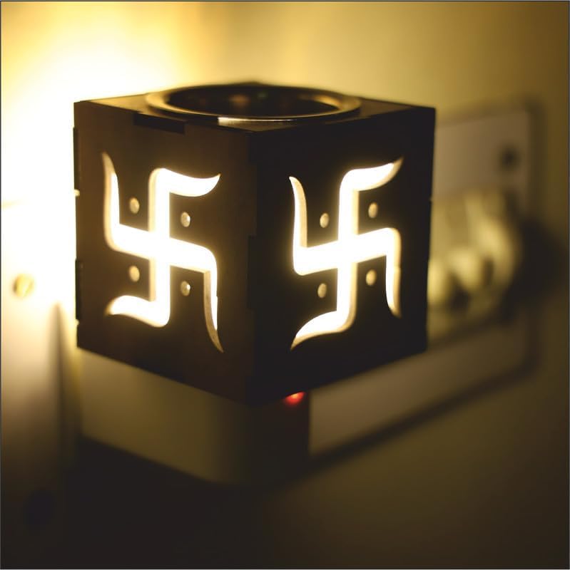 Glass Multipurpose Kapoor Dani Night Lamp Aroma Burner Electric For Home,Electric Kapur Burner,Electric Dhoop Dani