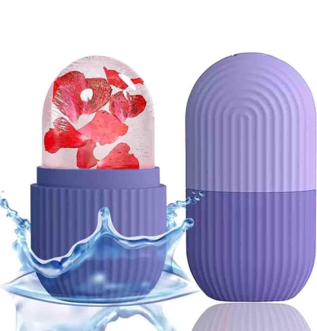 Ice Face Roller Silicone Facial Cube for Eyes Neck Massage Remove Dark Circle, Face Beauty,Skin Care.(Pack Of 1).