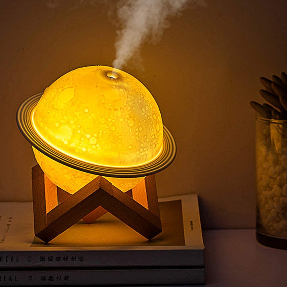 Magic 2 in 1 Moon Lamp Cool Mist Humidifiers Essential Oil Diffuser Aroma Air Humidifier with Led Night Light Colorful Change for Car, Office, Babies, humidifiers for Home
