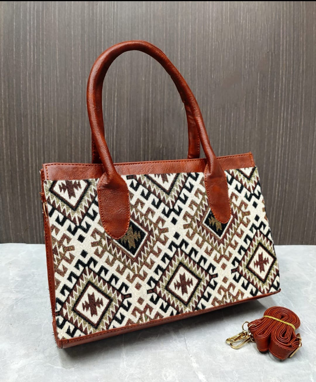 Jacquard Handbag Cum Sling
