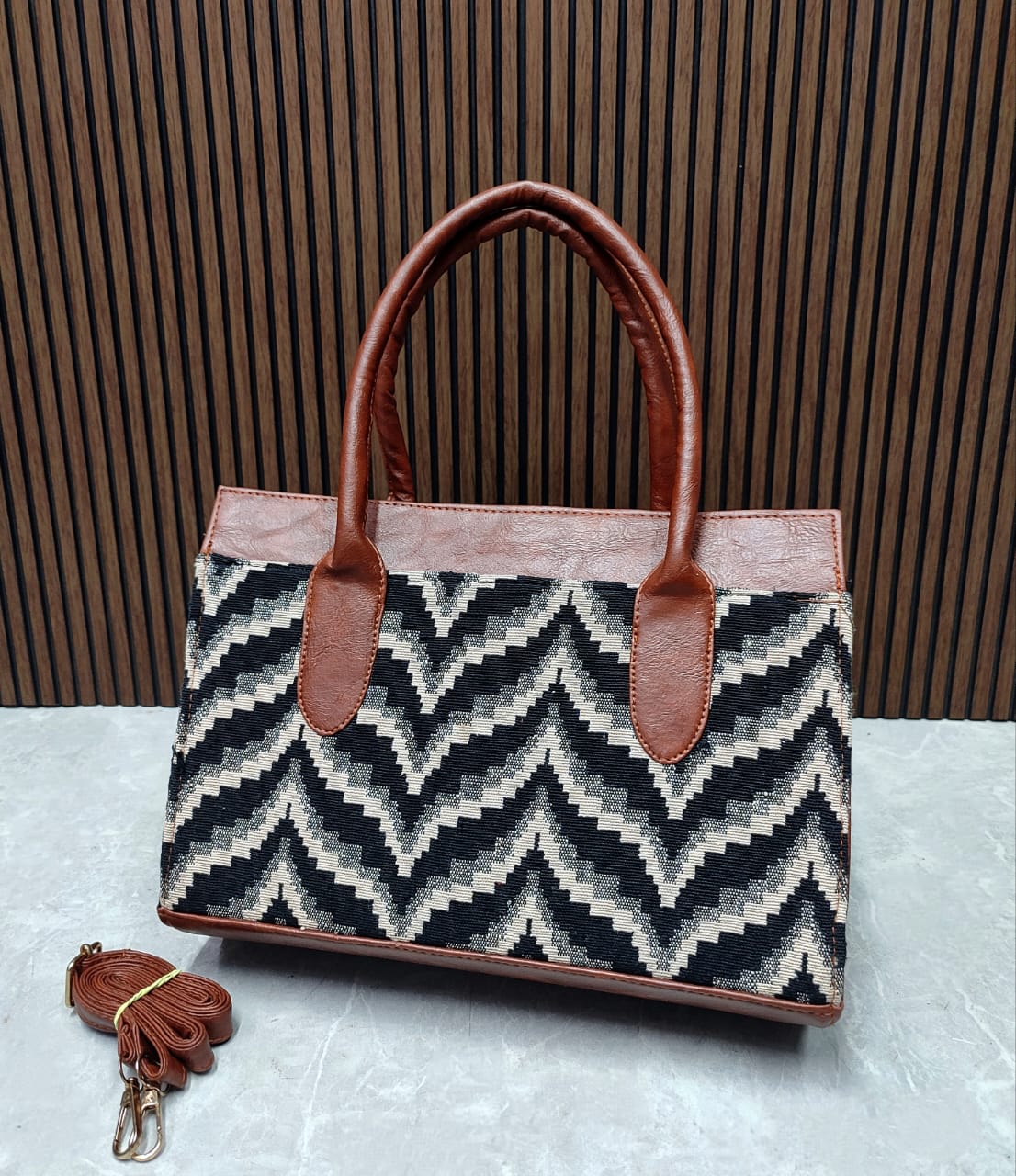 Jacquard Handbag Cum Sling