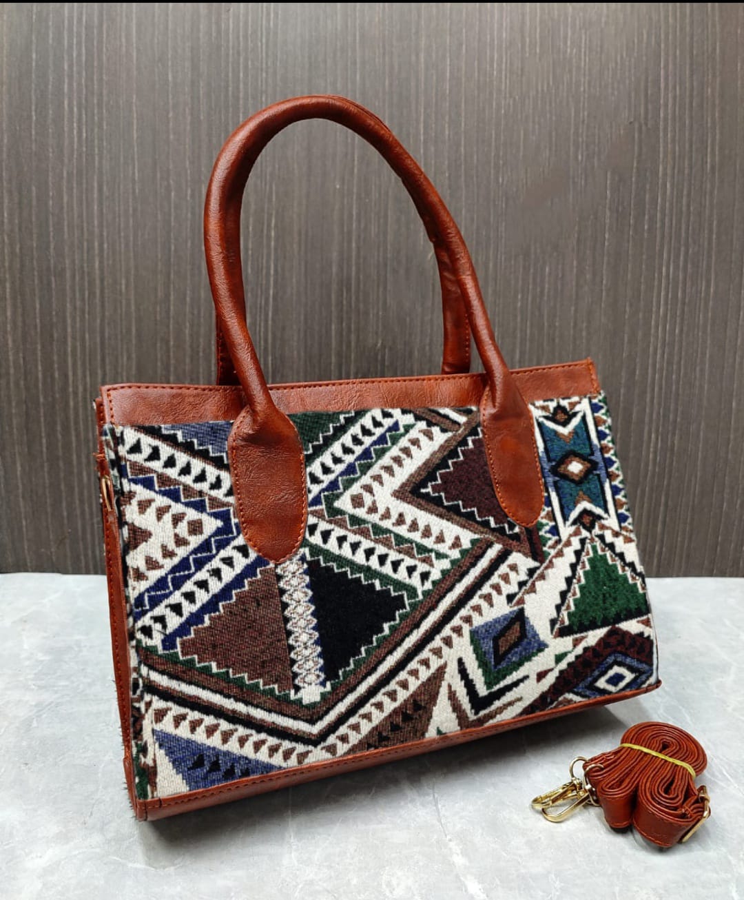 Jacquard Handbag Cum Sling