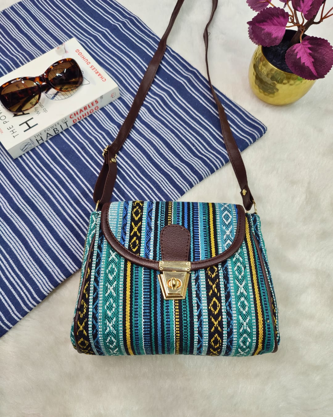 Turn Button Sling Bag