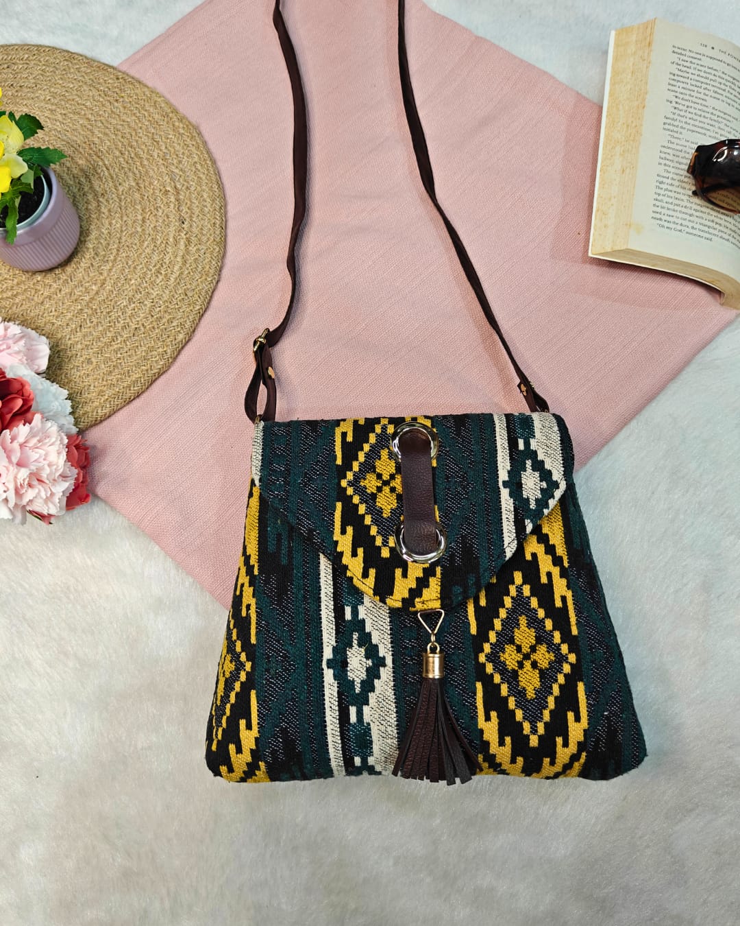 Jacquard paparazzi sling bag