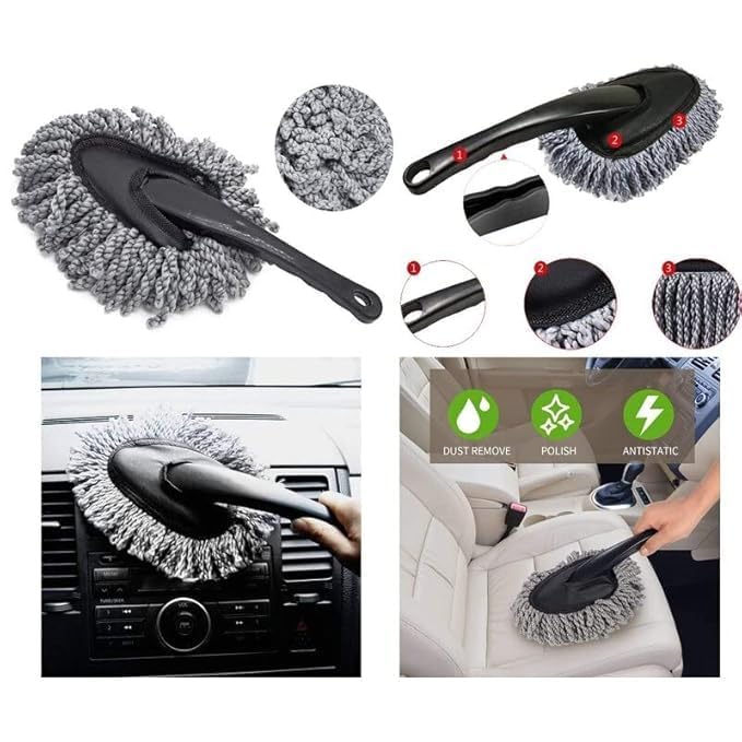 Mini Car Duster - Soft Microfiber Car Dash Duster Brush for Car Cleaning Home Kitchen Computer Cleaning Brush Dusting Tool