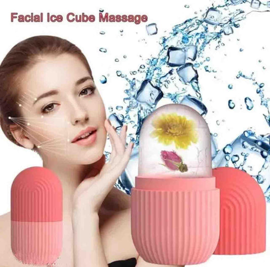 Ice Face Roller Silicone Facial Cube for Eyes Neck Massage Remove Dark Circle, Face Beauty,Skin Care.(Pack Of 1).