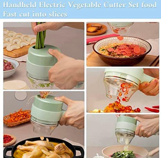 4 in 1 Handheld Electric Vegetable Cutter Set