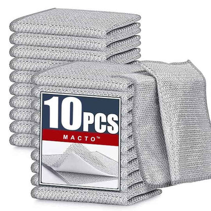 Scrubber for Utensils Steel Wire Non Scratch Dish Wash Cloth 10 pcs