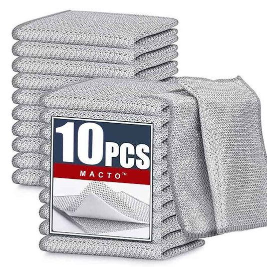Scrubber for Utensils Steel Wire Non Scratch Dish Wash Cloth 10 pcs
