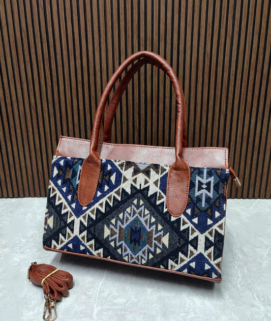 Jacquard Handbag Cum Sling