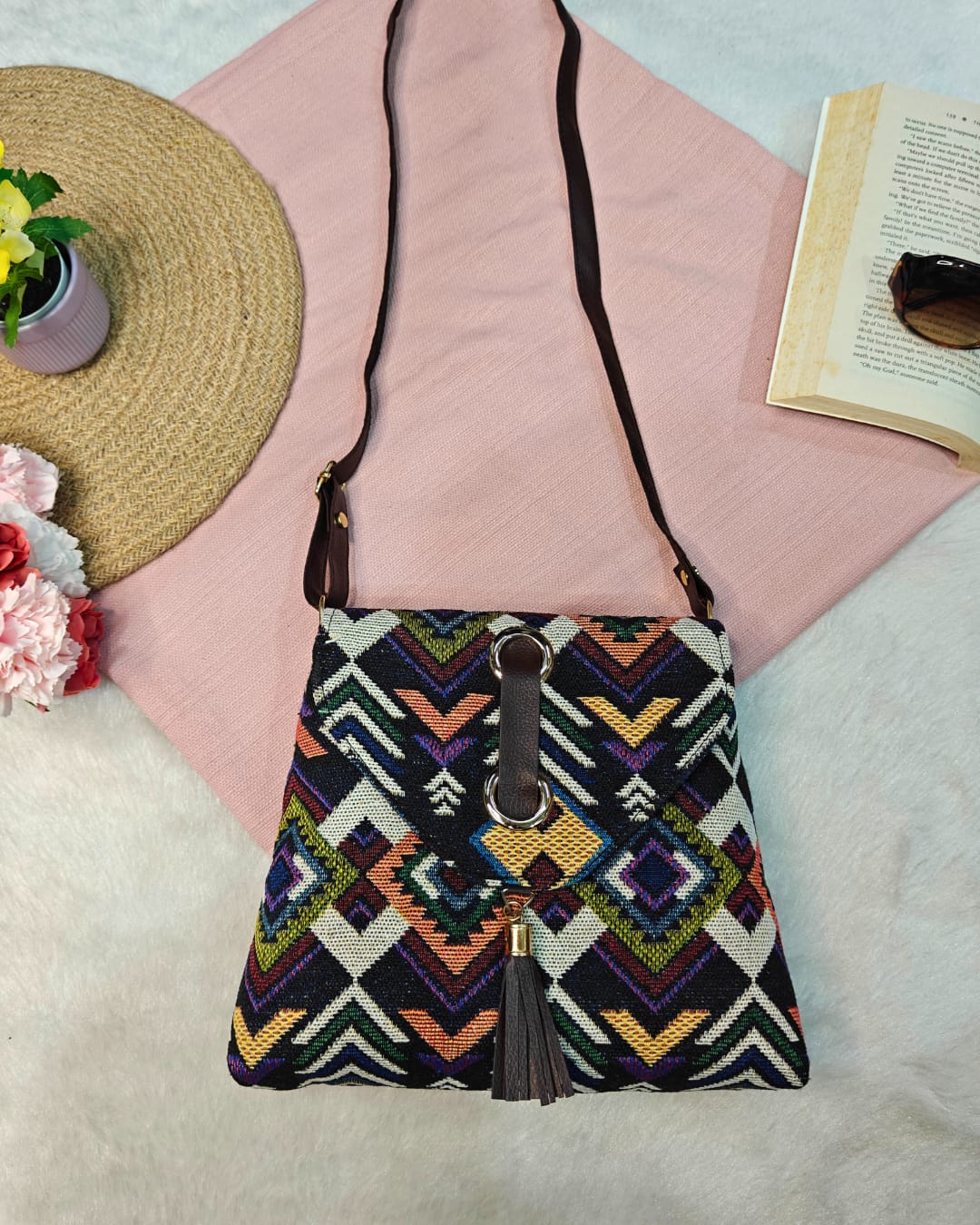 Jacquard paparazzi sling bag